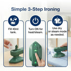 Portable Steam Iron – 2-in-1 Travel Garment Steamer